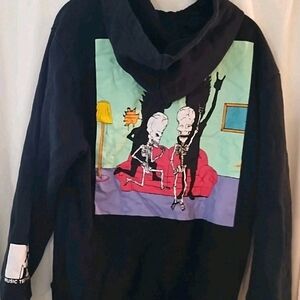 Black Graphic Hoodie Vintage MTV Mike Jupge Beavis And Butthead  Black Hoodie